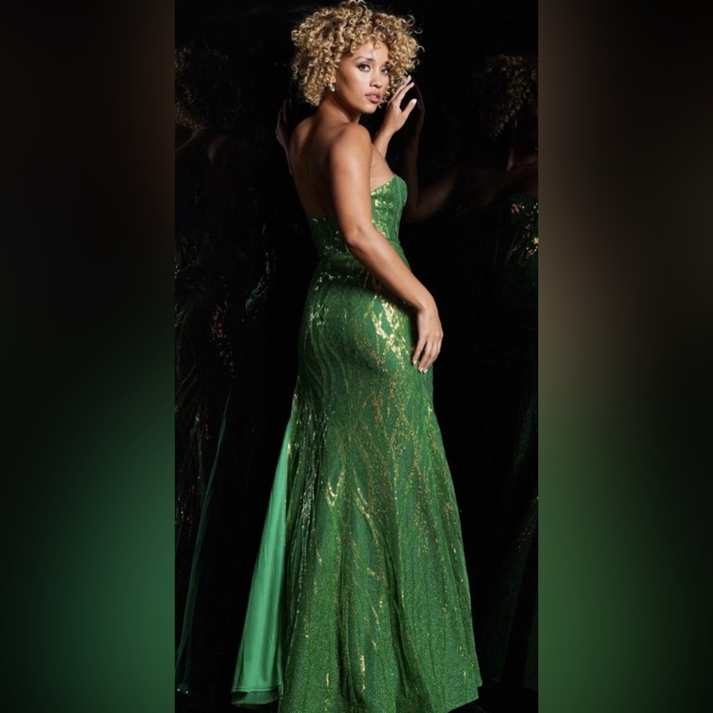 *SPRING SALE* NWT JOVANI SZ 16 Green/Gold Zip Back #38598